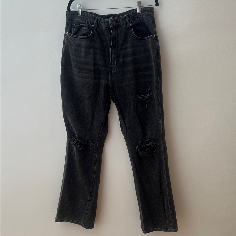 BDG Black Distressed Flare Jeans